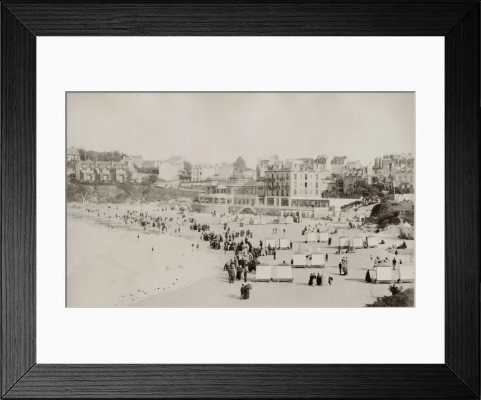 Framed Print : Tourists on the beach at Dinard, France, c. 1890 s Framed Print : Tourists on the beach at Dinard, France, c. 1890 s