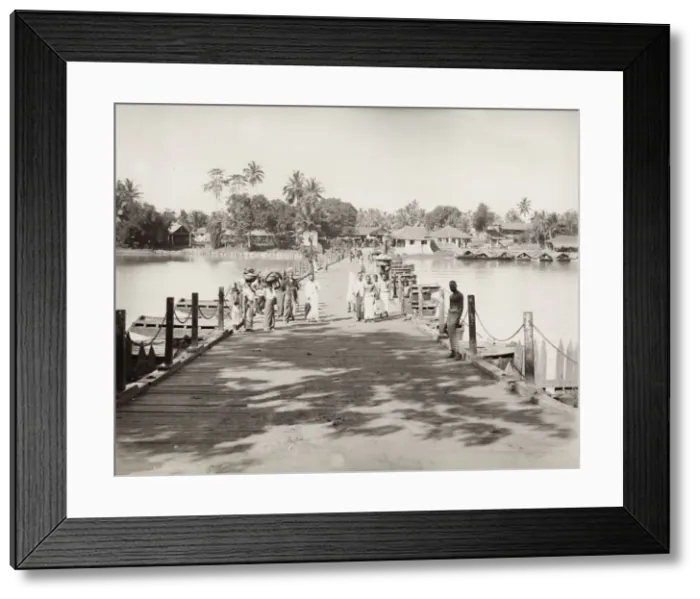 Framed Print : Pontoon bridge near Colombo, Ceylon, Sri Lanka Framed Print : Pontoon bridge near Colombo, Ceylon, Sri Lanka