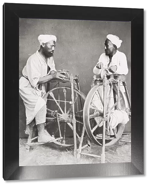 Men with grinding stones sharpening knives, Egypt