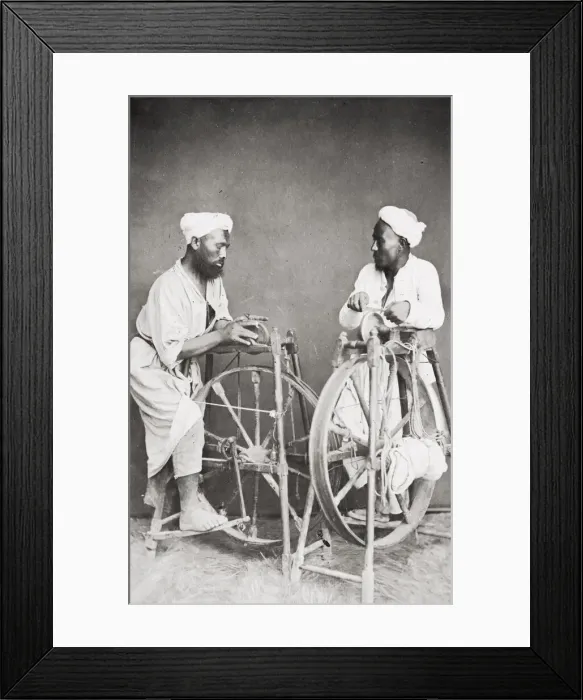 Framed Print : Men with grinding stones sharpening knives, Egypt Framed Print : Men with grinding stones sharpening knives, Egypt