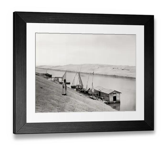 Framed Print : Boats on the Suez Canal, Egypt Framed Print : Boats on the Suez Canal, Egypt