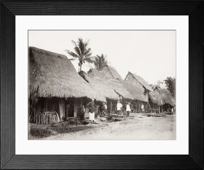 Framed Print : SE Asia, probably Malay peninsula, traditional houses Framed Print : SE Asia, probably Malay peninsula, traditional houses