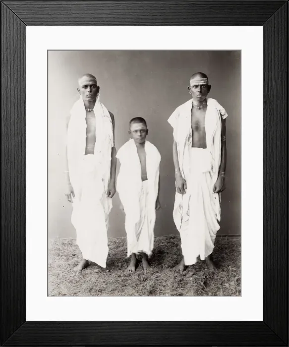 Framed Print : India, three young monks, holy men, India Framed Print : India, three young monks, holy men, India
