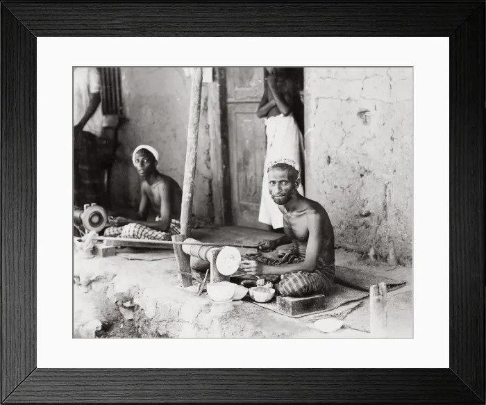 Framed Print : Craftsmen, wood turners at work on lathes, India Framed Print : Craftsmen, wood turners at work on lathes, India