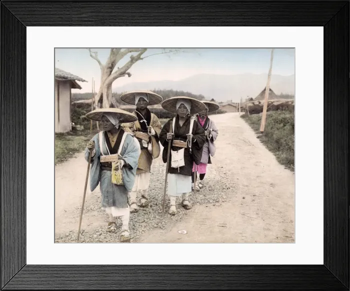 Framed Print : Japanese pilgrims, Japan Framed Print : Japanese pilgrims, Japan