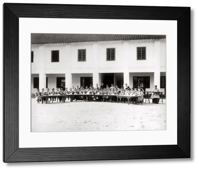 Framed Print : c. 1880s China - children in a Christian mission school Framed Print : c. 1880s China - children in a Christian mission school