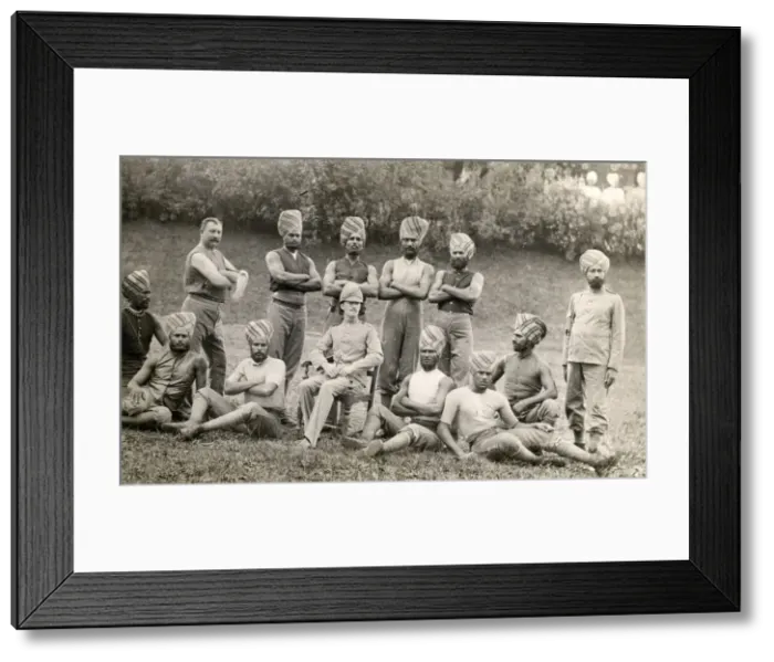 Framed Print : Indian soldiers with turbans British army, c1900 Framed Print : Indian soldiers with turbans British army, c1900