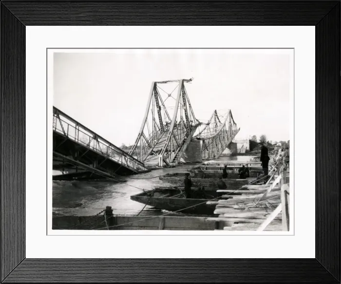 Framed Print : Desstroyed bridge Dniester River Ukraine WWI Framed Print : Desstroyed bridge Dniester River Ukraine WWI