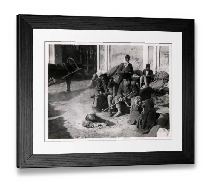 Framed Print : Russian peasants retreating ahead of German advance, WWI Framed Print : Russian peasants retreating ahead of German advance, WWI