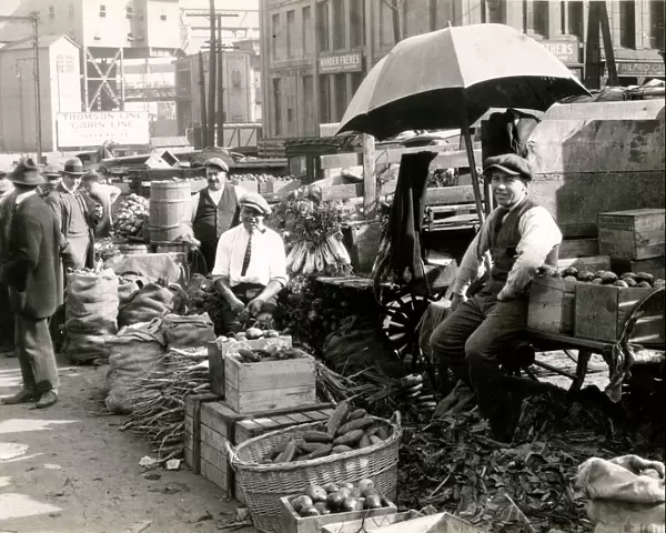 Canada c. 1920 vegetables Bonsecours Market Montreal