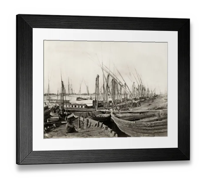 Framed Print : Boats along the banks of the River Nile, Egypt Framed Print : Boats along the banks of the River Nile, Egypt