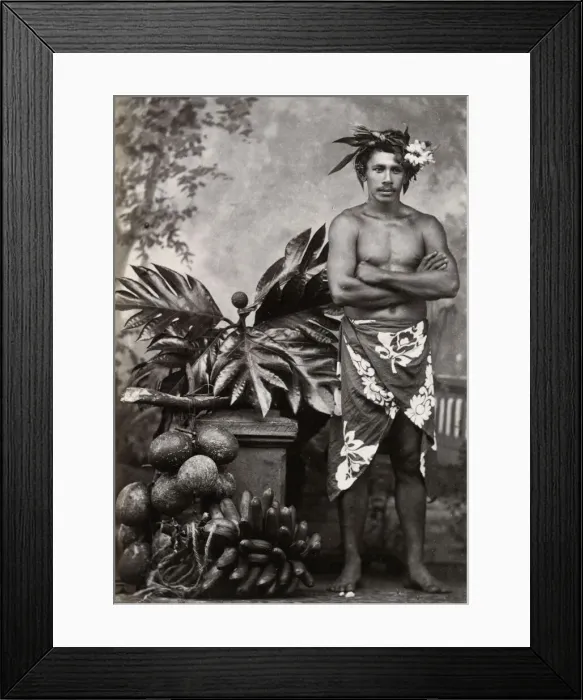 Framed Print : Pacific Islands, Oceania: portrait of a young man Framed Print : Pacific Islands, Oceania: portrait of a young man