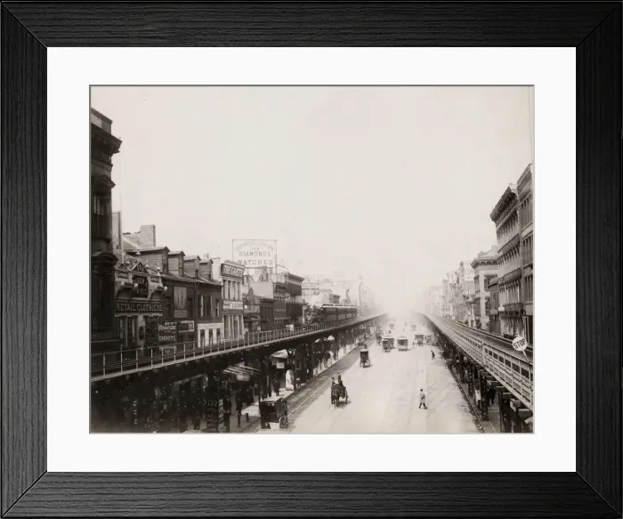 Framed Print : El Train or elevated railway, New York Framed Print : El Train or elevated railway, New York