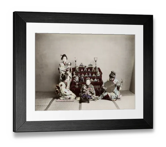 Framed Print : Meiji era Japan: Girls Festival, doll display Framed Print : Meiji era Japan: Girls Festival, doll display
