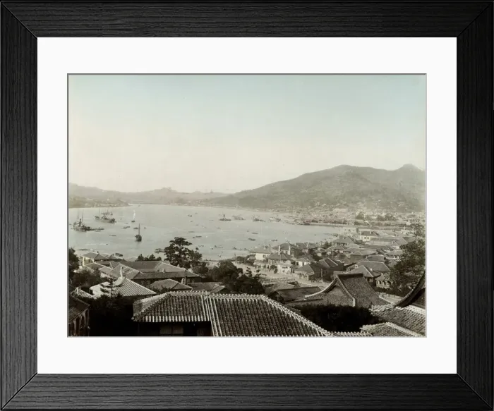 Framed Print : Japan: view of the harbour at Nagasaki Framed Print : Japan: view of the harbour at Nagasaki