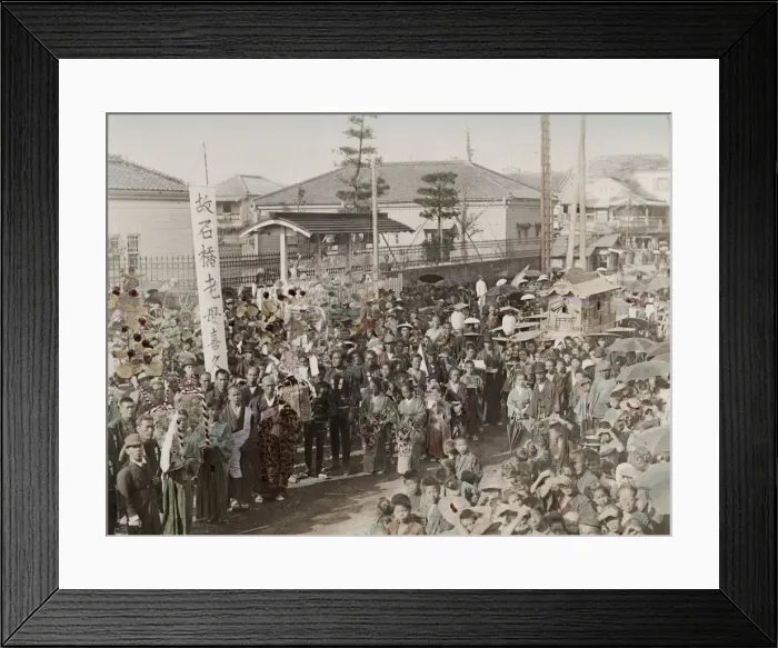 Framed Print : Meiji era Japan: procession Framed Print : Meiji era Japan: procession