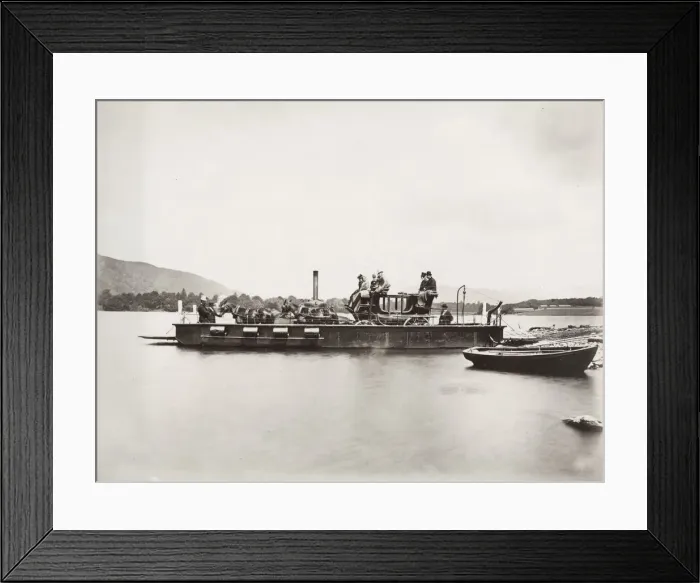 Framed Print : Horse and carriage on a steam ferry, England Framed Print : Horse and carriage on a steam ferry, England