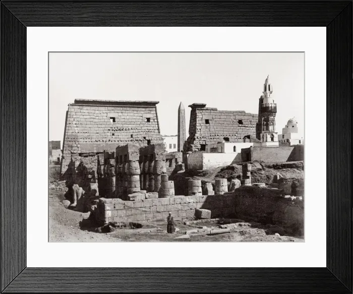 Framed Print : Ancient temple at Luxor, Egypt, image c. 1880 s Framed Print : Ancient temple at Luxor, Egypt, image c. 1880 s
