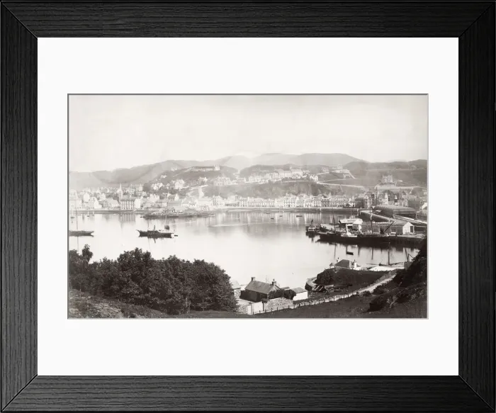 Framed Print : Harbour at Oban, viewed from the south, Scotland, c. 1880 s Framed Print : Harbour at Oban, viewed from the south, Scotland, c. 1880 s
