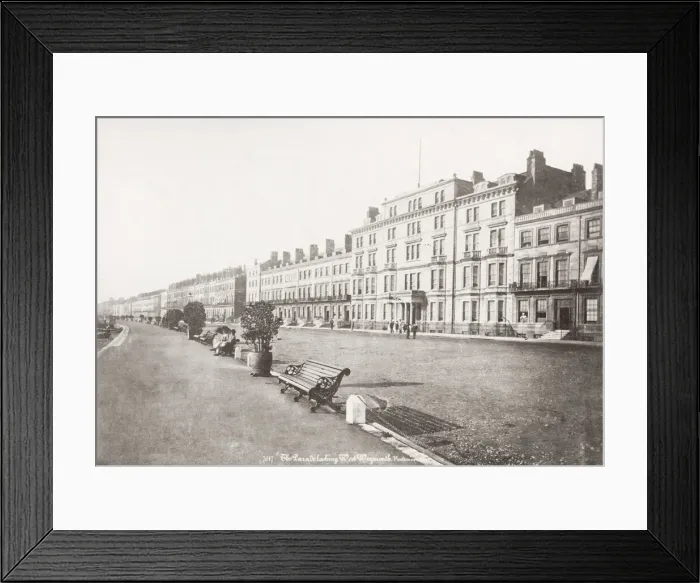 Framed Print : The Parade, Weymouth, beach and shore, image c. 1880 s Framed Print : The Parade, Weymouth, beach and shore, image c. 1880 s