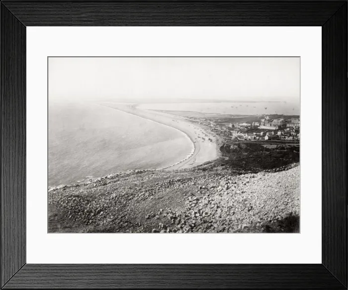 Framed Print : Chesil Beach, Isle of Portland, England, c. 1880 s Framed Print : Chesil Beach, Isle of Portland, England, c. 1880 s