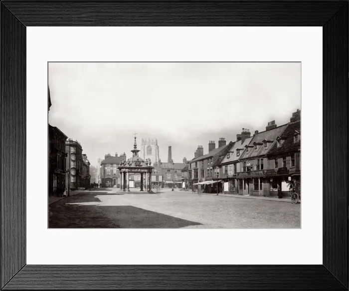 Framed Print : Market Place, Beverly, Yorkshire, c. 1880 s Framed Print : Market Place, Beverly, Yorkshire, c. 1880 s
