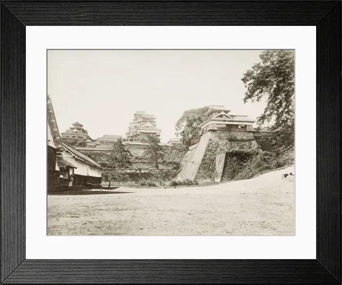 Framed Print : Japan c. 1880s - Kumamoto Castle ramparts Framed Print : Japan c. 1880s - Kumamoto Castle ramparts