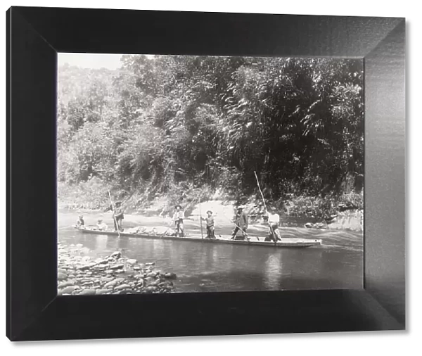 A Maori canoe, Whanganui River, New Zealand, c. 1890