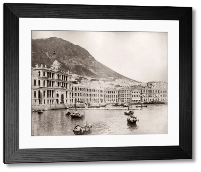 Framed Print : China - boats on the waterfront of the Praya, Hong Kong Framed Print : China - boats on the waterfront of the Praya, Hong Kong