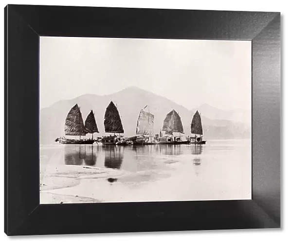 China, boats on a Chinese river, probably Canton