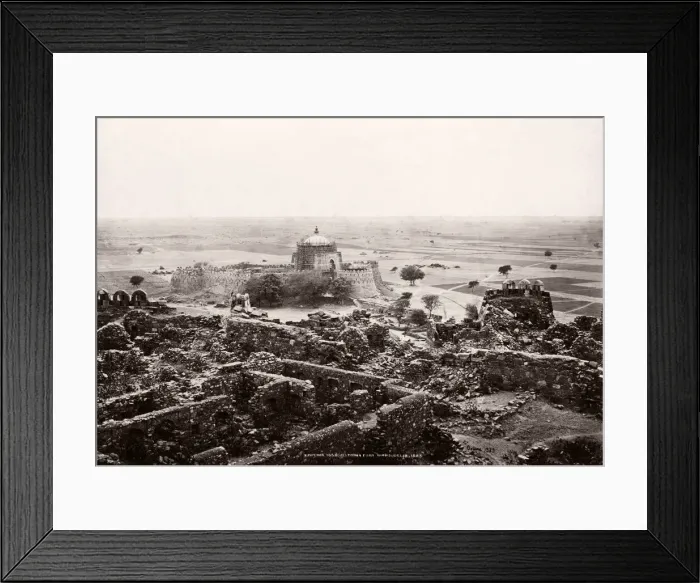 Framed Print : India - tomb of Emperor Toghluk near Delhi, 1860s Framed Print : India - tomb of Emperor Toghluk near Delhi, 1860s