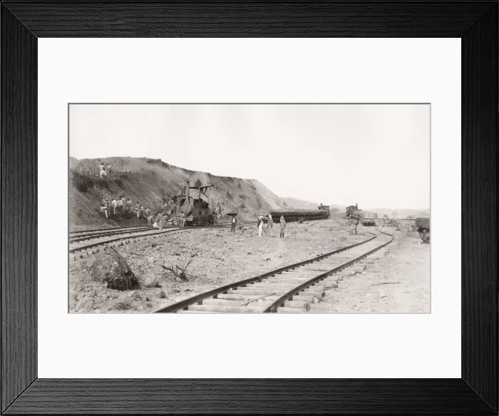 Framed Print : Building Panama canal, Railway track Framed Print : Building Panama canal, Railway track