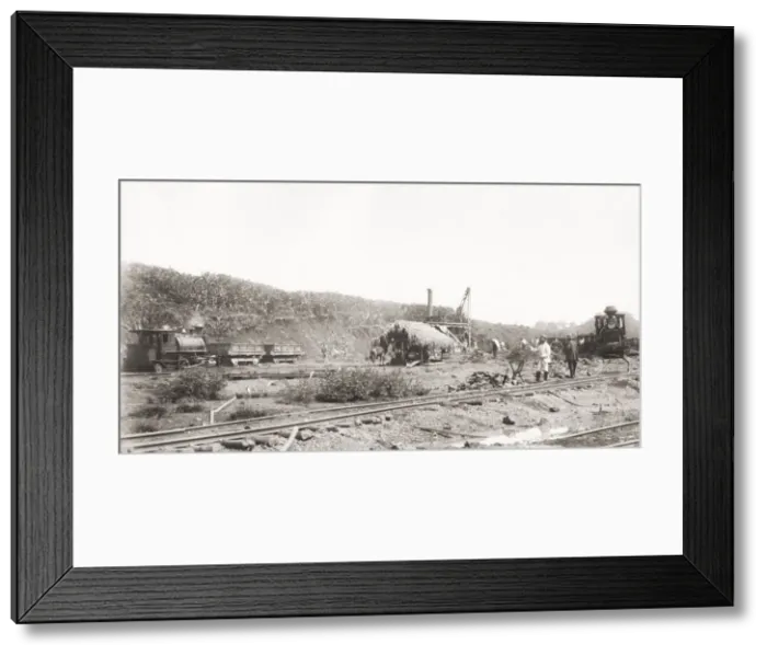 Framed Print : Building Panama canal, Canal workings Framed Print : Building Panama canal, Canal workings