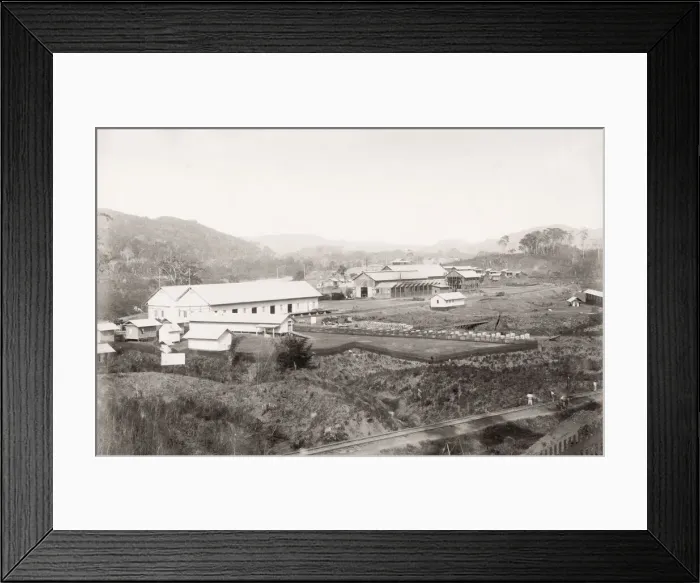 Framed Print : Building Panama canal, Camp buildings Framed Print : Building Panama canal, Camp buildings