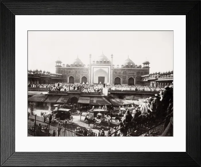 Framed Print : Jama Masjid of Delhi, muslim group at prayer Framed Print : Jama Masjid of Delhi, muslim group at prayer
