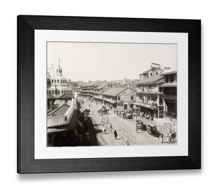 Framed Print : Street scene, probably Bombay, Mumbai, India Framed Print : Street scene, probably Bombay, Mumbai, India
