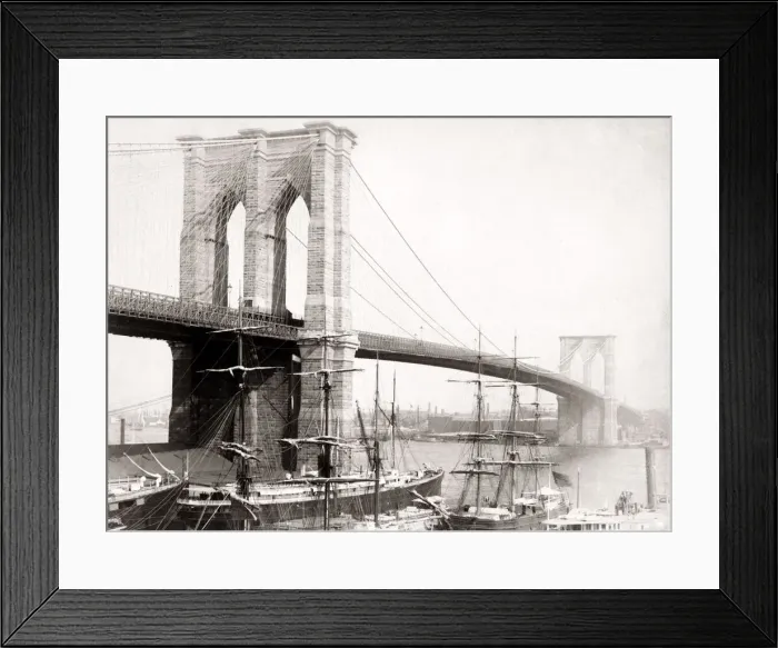 Framed Print : Brooklyn Bridge, New York, USA, c. 1890 Framed Print : Brooklyn Bridge, New York, USA, c. 1890