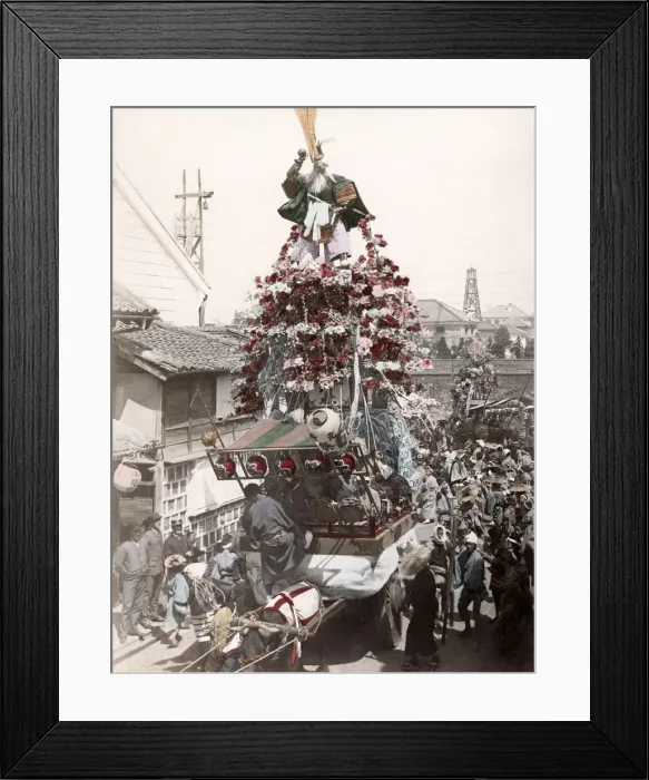 Framed Print : c. 1880s Japan - street procession Framed Print : c. 1880s Japan - street procession