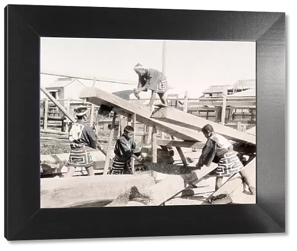 c. 1880s Japan - carpenters at work