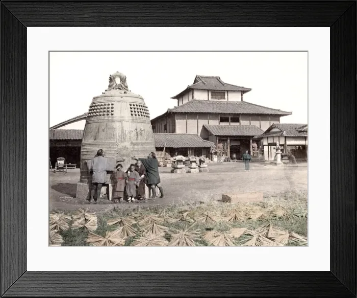 Framed Print : c. 1880s Japan - giant bronze bell Framed Print : c. 1880s Japan - giant bronze bell