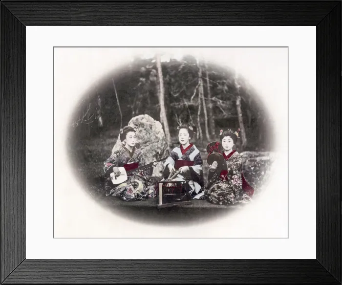Framed Print : c. 1880s Japan - musicians Framed Print : c. 1880s Japan - musicians