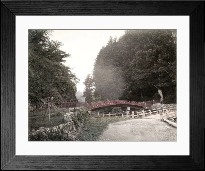 Framed Print : c. 1880s Japan - sacred lacquer bridge at Nikko Framed Print : c. 1880s Japan - sacred lacquer bridge at Nikko