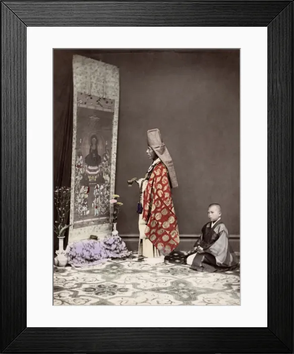 Framed Print : c. 1880s Japan - Buddhist priest Framed Print : c. 1880s Japan - Buddhist priest