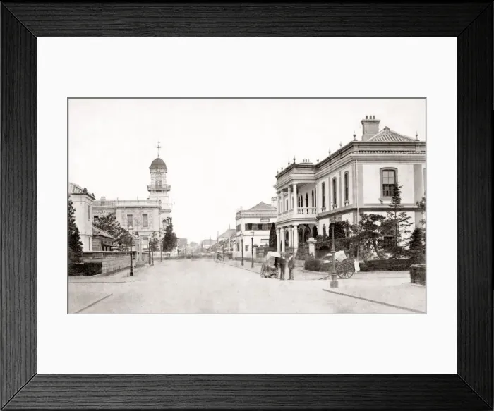 Framed Print : View of the Post Office at Yokohama, Japan, c. 1880 s Framed Print : View of the Post Office at Yokohama, Japan, c. 1880 s