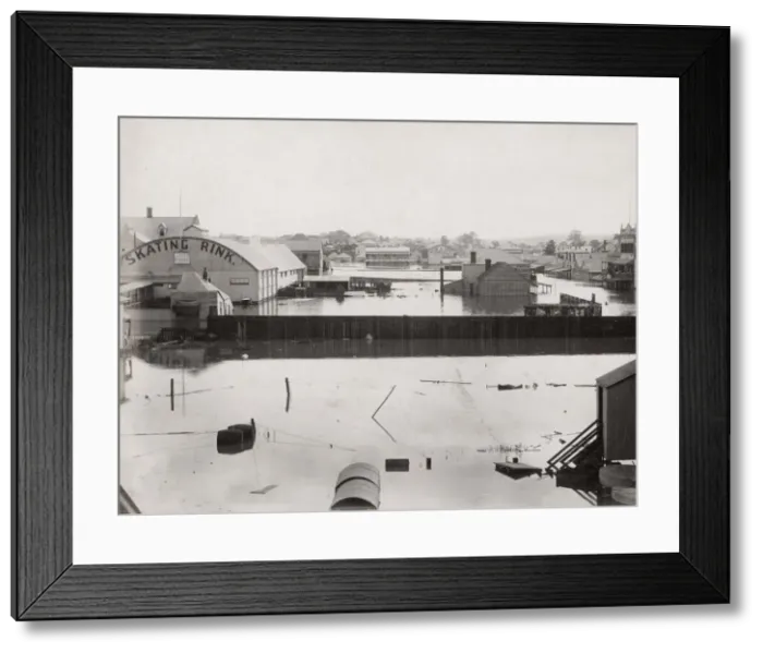 Framed Print : Floods, flooding in Brisbane, Australia, 1889 Framed Print : Floods, flooding in Brisbane, Australia, 1889