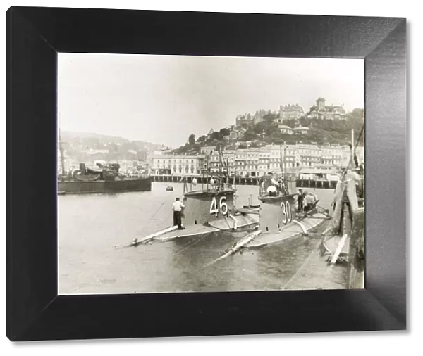 Torquay harbour, early submarines