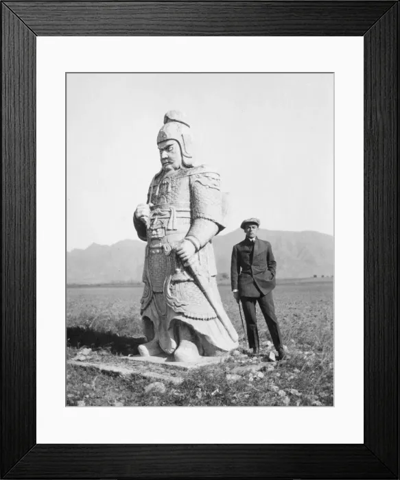 Framed Print : Stone warrior, soldier, Ming tombs, China, c. 1910 Framed Print : Stone warrior, soldier, Ming tombs, China, c. 1910