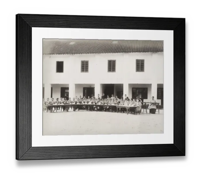Framed Print : Chinese children learning to sew, school, China Framed Print : Chinese children learning to sew, school, China