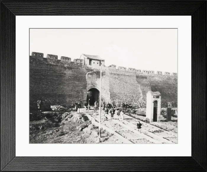 Framed Print : Road construction, city gate, China, Peking Beijing ? Framed Print : Road construction, city gate, China, Peking Beijing ?