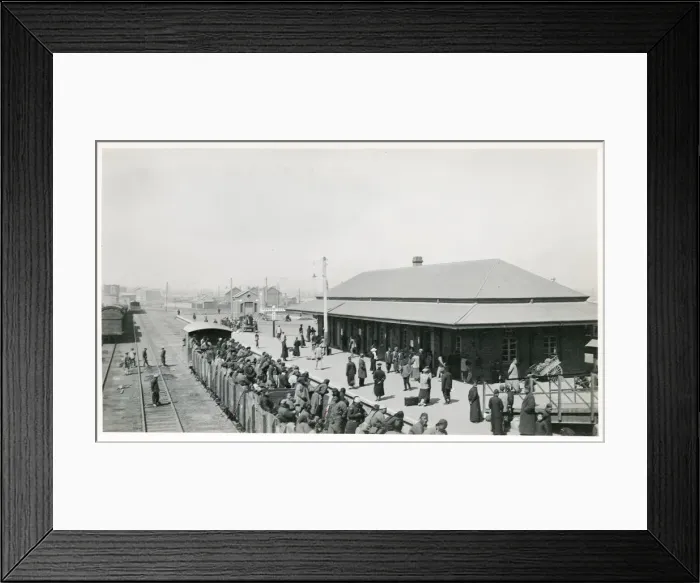 Framed Print : Railway station, passenger train cars, Tientsin, Tianjin, China Framed Print : Railway station, passenger train cars, Tientsin, Tianjin, China